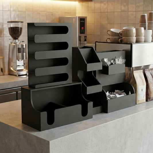 Organisateur cafétéria 3 partie + destributeur de sucre