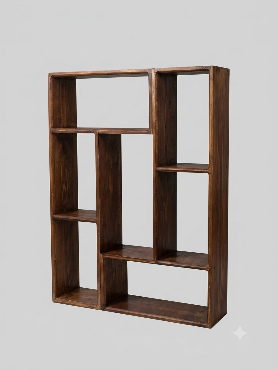 Meuble en bois rouge  modulable en 2 L