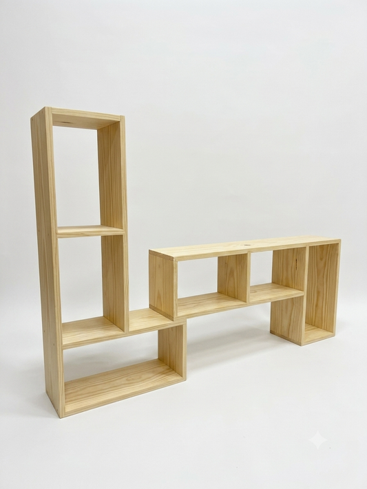 Meuble en bois rouge  modulable en 2 L